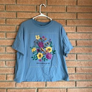 SHEIN Curve Blue T-Shirt